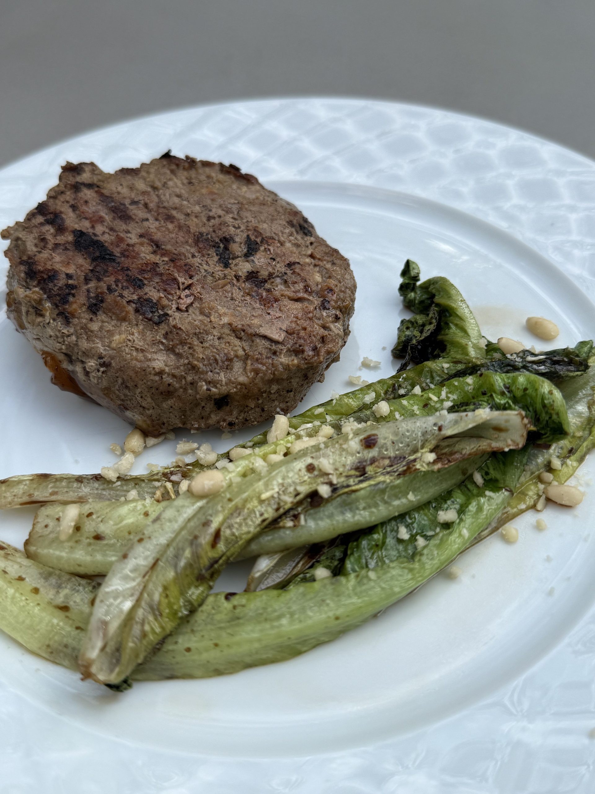 grilled Romano lettuce as a side dish